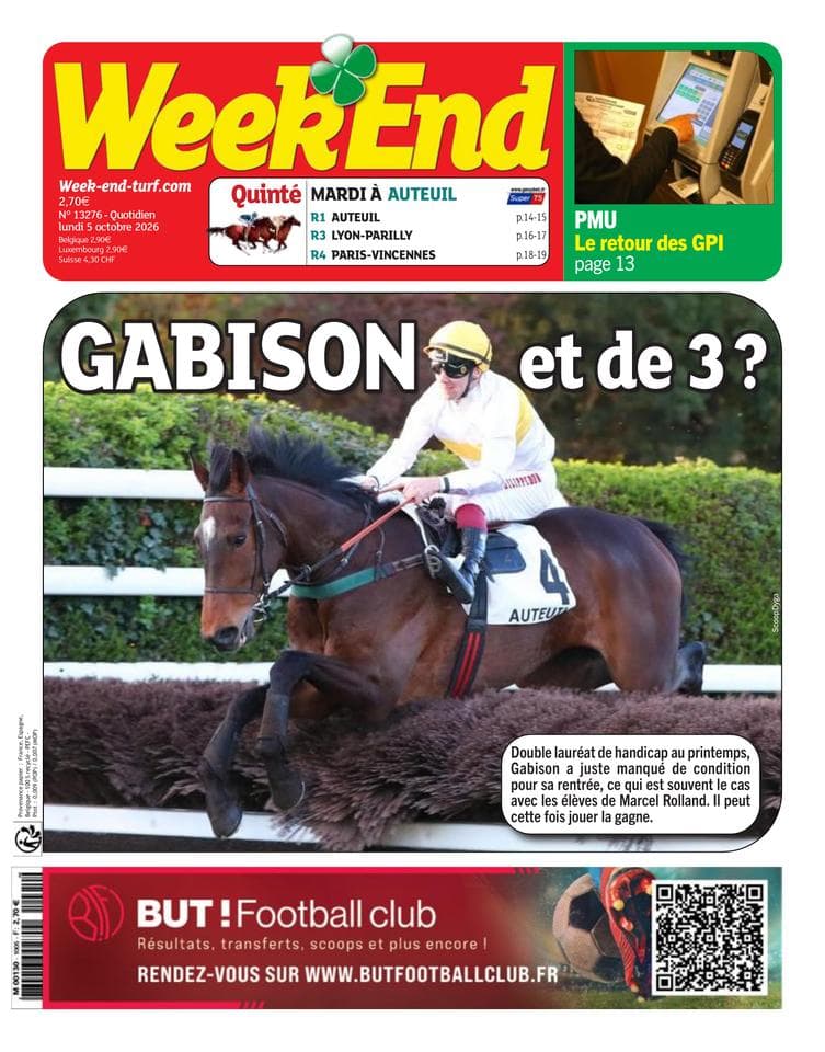 Couverture de l'édition du Lundi 5 octobre 2026