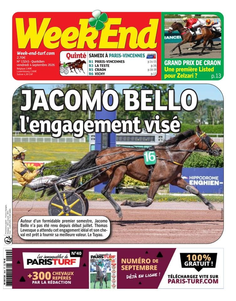 Couverture de l'édition du Vendredi 4 septembre 2026