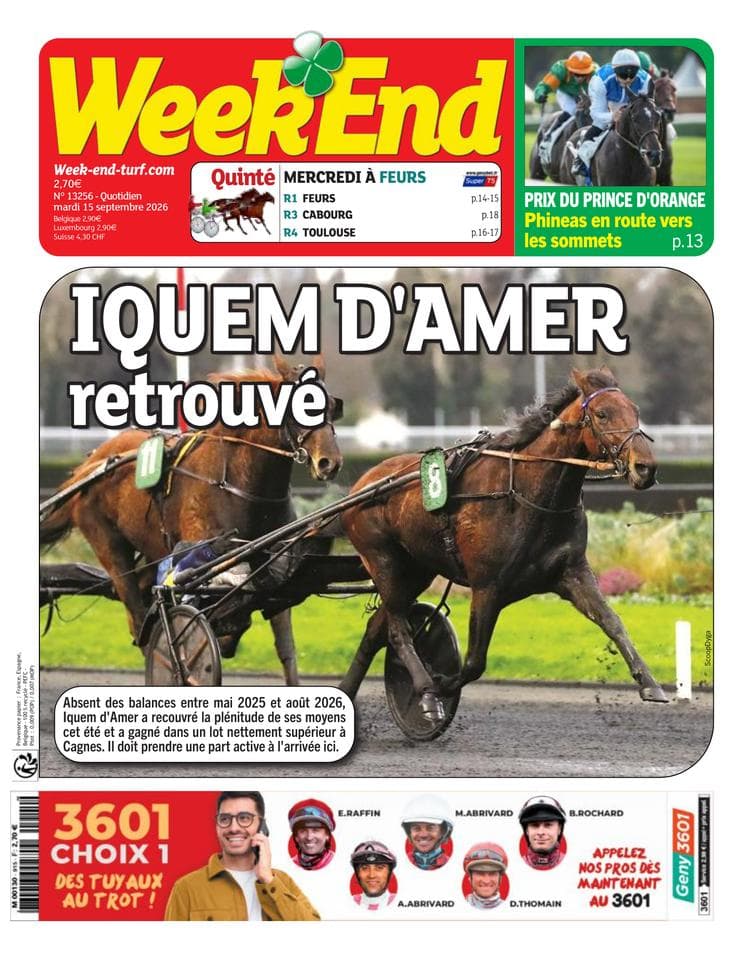 Couverture de l'édition du Mardi 15 septembre 2026