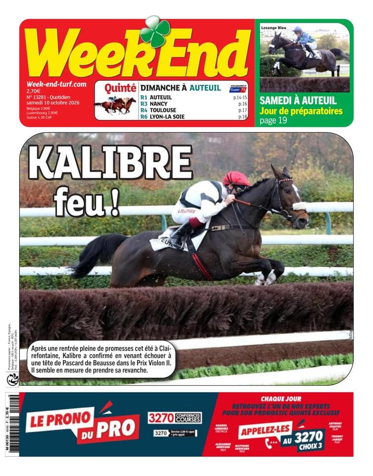 Couverture de l'édition du Samedi 10 octobre 2026